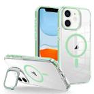 For iPhone 11 J2 High Transparent MagSafe Magnetic Frame Holder Phone Case(Matcha Green) - 1
