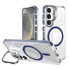 For Samsung Galaxy S24 J2 High Transparent MagSafe Magnetic Frame Holder Phone Case(Royal Blue) - 1