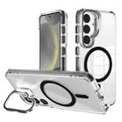 For Samsung Galaxy S24 J2 High Transparent MagSafe Magnetic Frame Holder Phone Case(Black) - 1