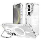 For Samsung Galaxy S24 J2 High Transparent MagSafe Magnetic Frame Holder Phone Case(White) - 1