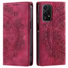 For Honor 200 Lite Totem Embossed Magnetic Leather Phone Case(Red) - 1