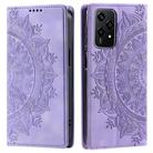 For Honor 200 Lite Totem Embossed Magnetic Leather Phone Case(Purple) - 1