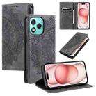 For Honor 400 Lite Totem Embossed Magnetic Leather Phone Case(Grey) - 1
