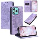 For Honor 400 Lite Totem Embossed Magnetic Leather Phone Case(Purple) - 1