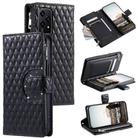 For Honor 200 Lite Glitter Lattice Zipper Wallet Leather Phone Case(Black) - 1