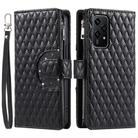 For Honor 200 Lite Glitter Lattice Zipper Wallet Leather Phone Case(Black) - 3