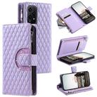 For Honor 200 Lite Glitter Lattice Zipper Wallet Leather Phone Case(Purple) - 1