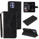 For Motorola Edge 50 Pro Nail Skin Feel Stitching Calf Texture Leather Phone Case(Black) - 1