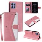 For Motorola Edge 50 Pro Nail Skin Feel Stitching Calf Texture Leather Phone Case(Rose Gold) - 1