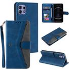 For Motorola Edge 50 Pro Nail Skin Feel Stitching Calf Texture Leather Phone Case(Blue) - 1