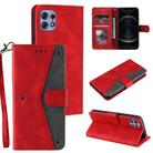 For Motorola Edge 50 Pro Nail Skin Feel Stitching Calf Texture Leather Phone Case(Red) - 1