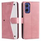 For Motorola Moto G05 Nail Skin Feel Stitching Calf Texture Leather Phone Case(Rose Gold) - 1