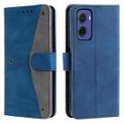 For Motorola Moto G05 Nail Skin Feel Stitching Calf Texture Leather Phone Case(Blue) - 1