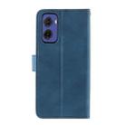 For Motorola Moto G05 Nail Skin Feel Stitching Calf Texture Leather Phone Case(Blue) - 3