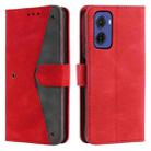 For Motorola Moto G05 Nail Skin Feel Stitching Calf Texture Leather Phone Case(Red) - 1
