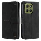 For Motorola Moto G15 Nail Skin Feel Stitching Calf Texture Leather Phone Case(Black) - 1