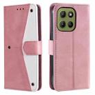 For Motorola Moto G15 Nail Skin Feel Stitching Calf Texture Leather Phone Case(Rose Gold) - 1