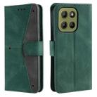 For Motorola Moto G15 Nail Skin Feel Stitching Calf Texture Leather Phone Case(Green) - 1