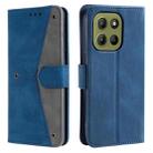 For Motorola Moto G15 Nail Skin Feel Stitching Calf Texture Leather Phone Case(Blue) - 1