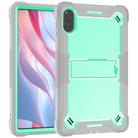 For Honor Pad X9 Shockproof Silicone Hybrid PC Tablet Case with Holder(Mint Green + Grey) - 2