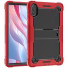 For Honor Pad X9 Shockproof Silicone Hybrid PC Tablet Case with Holder(Black + Red) - 2