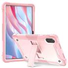 For Honor Pad X9 Shockproof Silicone Hybrid PC Tablet Case with Holder(Rose Gold) - 1