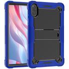 For Honor Pad X9 Shockproof Silicone Hybrid PC Tablet Case with Holder(Black + Dark Blue) - 2