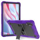 For Honor Pad X9 Shockproof Silicone Hybrid PC Tablet Case with Holder(Black + Purple) - 1