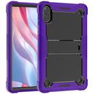 For Honor Pad X9 Shockproof Silicone Hybrid PC Tablet Case with Holder(Black + Purple) - 2