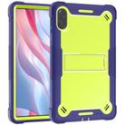 For Honor Pad X9 Shockproof Silicone Hybrid PC Tablet Case with Holder(Yellow Green + Navy Blue) - 2