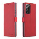 For Samsung Galaxy Note20 Forwenw Dream Series Oil Edge Strong Magnetism Horizontal Flip Leather Case with Holder & Card Slots & Wallet & Photo Frame(Red) - 1