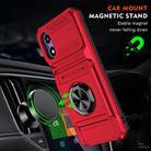 For Motorola Moto G Play 4G 2024 TPU+PC Shockproof Card Phone Case with Metal Ring Holder(Red) - 2