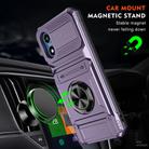 For Motorola Moto G Play 4G 2024 TPU+PC Shockproof Card Slot Phone Case with Metal Ring Holder(Purple) - 2