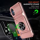 For Motorola Moto G Play 4G 2024 TPU+PC Shockproof Card Slot Phone Case with Metal Ring Holder(Rose Gold) - 2