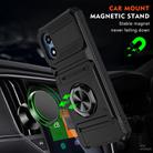 For Motorola Moto G Play 4G 2024 TPU+PC Shockproof Card Slot Phone Case with Metal Ring Holder(Black) - 2