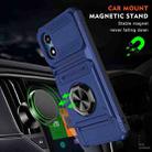 For Motorola Moto G Play 4G 2024 TPU+PC Shockproof Card Slot Phone Case with Metal Ring Holder(Blue) - 2