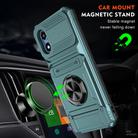 For Motorola Moto G Play 4G 2024 TPU+PC Shockproof Card Slot Phone Case with Metal Ring Holder(Green) - 2