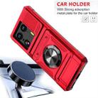 For Motorola Edge 50 Ultra TPU+PC Shockproof Card Slot Phone Case with Metal Ring Holder(Red) - 2