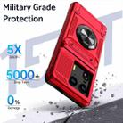 For Motorola Edge 50 Ultra TPU+PC Shockproof Card Slot Phone Case with Metal Ring Holder(Red) - 3