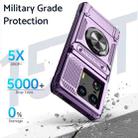 For Motorola Edge 50 Ultra TPU+PC Shockproof Card Slot Phone Case with Metal Ring Holder(Purple) - 3