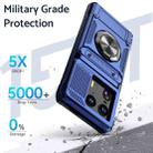 For Motorola Edge 50 Ultra TPU+PC Shockproof Card Slot Phone Case with Metal Ring Holder(Blue) - 3