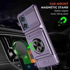 For Motorola Edge 50 Fusion TPU+PC Shockproof Card Slot Phone Case with Metal Ring Holder(Purple) - 2