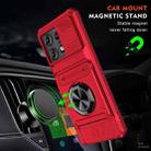 For Motorola Edge 50 Pro TPU+PC Shockproof Card Slot Phone Case with Metal Ring Holder(Red) - 2