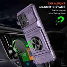 For Motorola Edge 50 Pro TPU+PC Shockproof Card Slot Phone Case with Metal Ring Holder(Purple) - 2