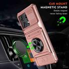 For Motorola Edge 50 Pro TPU+PC Shockproof Card Slot Phone Case with Metal Ring Holder(Rose Gold) - 2