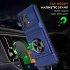 For Motorola Edge 50 Pro TPU+PC Shockproof Card Slot Phone Case with Metal Ring Holder(Blue) - 2