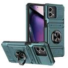 For Motorola Moto G Stylus 5G 2023 TPU+PC Shockproof Card Slot Phone Case with Metal Ring Holder(Green) - 1