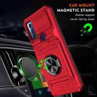 For Motorola G Pure TPU+PC Shockproof Card Slot Phone Case with Metal Ring Holder(Red) - 2