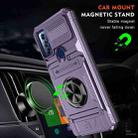 For Motorola G Pure TPU+PC Shockproof Card Slot Phone Case with Metal Ring Holder(Purple) - 2