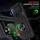 For Motorola G Pure TPU+PC Shockproof Card Slot Phone Case with Metal Ring Holder(Black) - 2